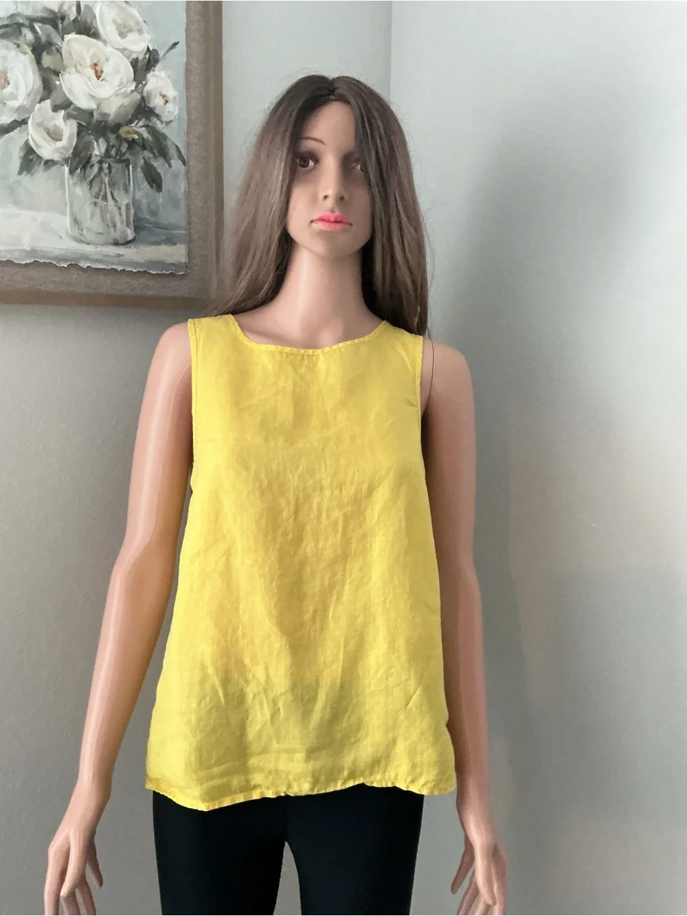 Michael Kors Bright Yellow Linen Tank Top